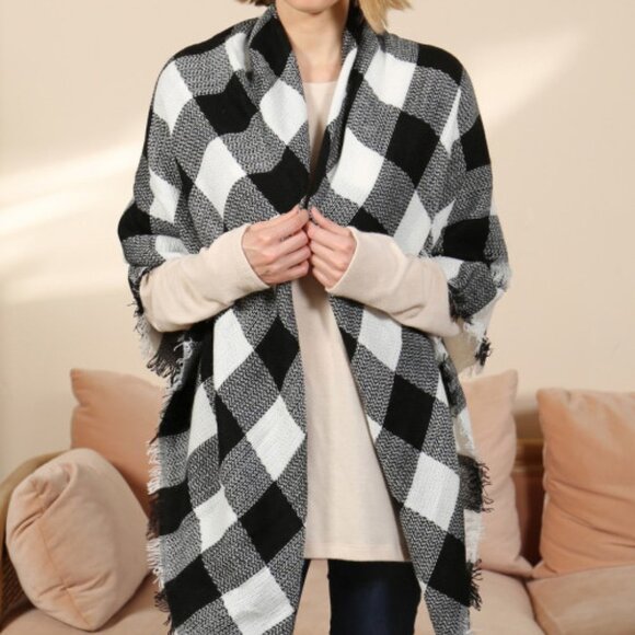 Checker Print BLANKET SCARF - Picture 3 of 8